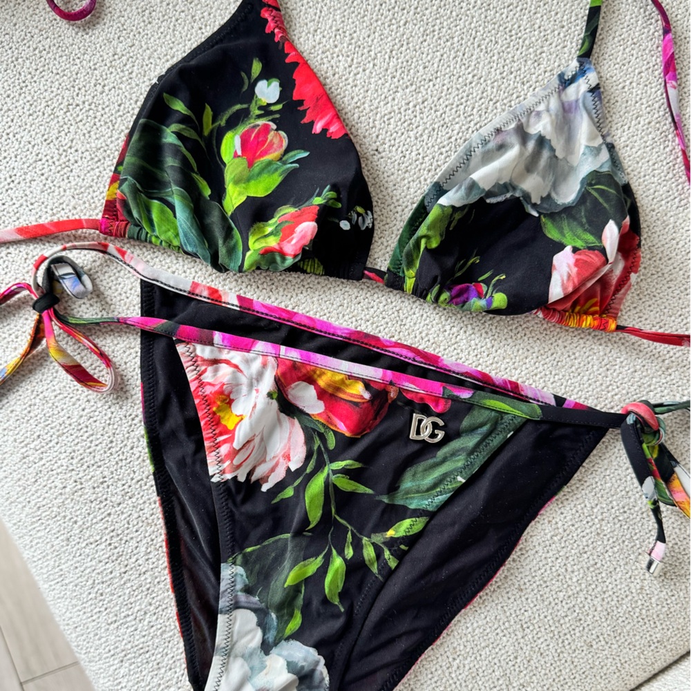 Dolce & Gabbana Floral Black Bikini